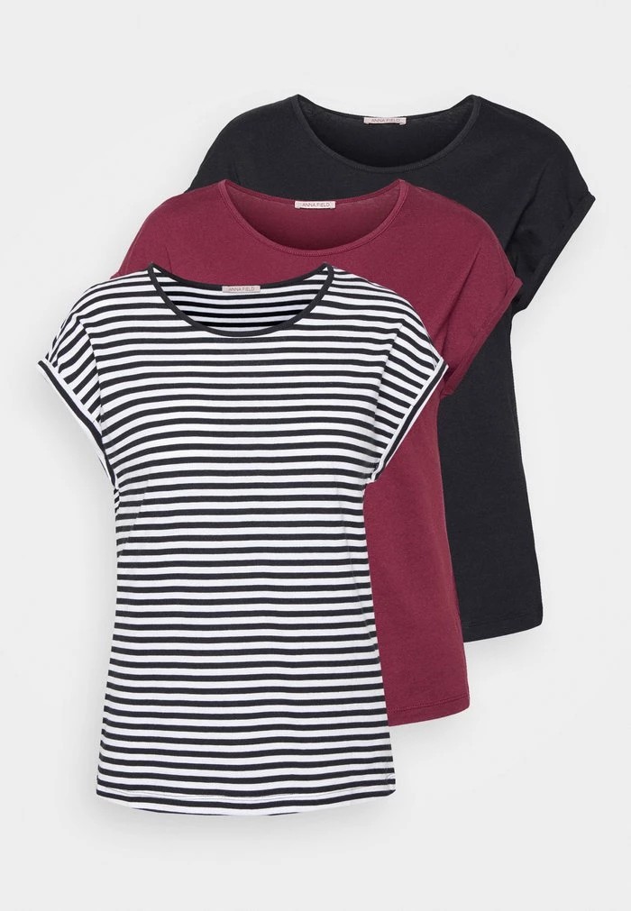 T-Shirt ANNA FIELD Anna Field 3 Pack Noir Femme | IJS-3675972